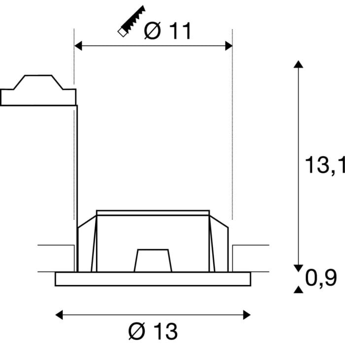 PLASTRA, Einbauleuchte, QPAR51, rund, weißer Gips, max. 35W weiß 6