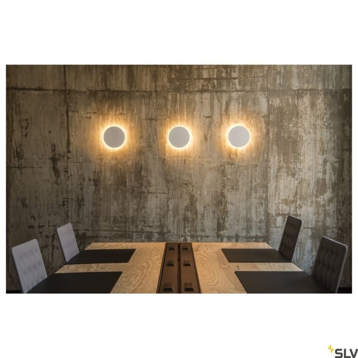 PLASTRA, Wandleuchte, LED, 3000K, rund, weißer Gips, Ø 30cm 4