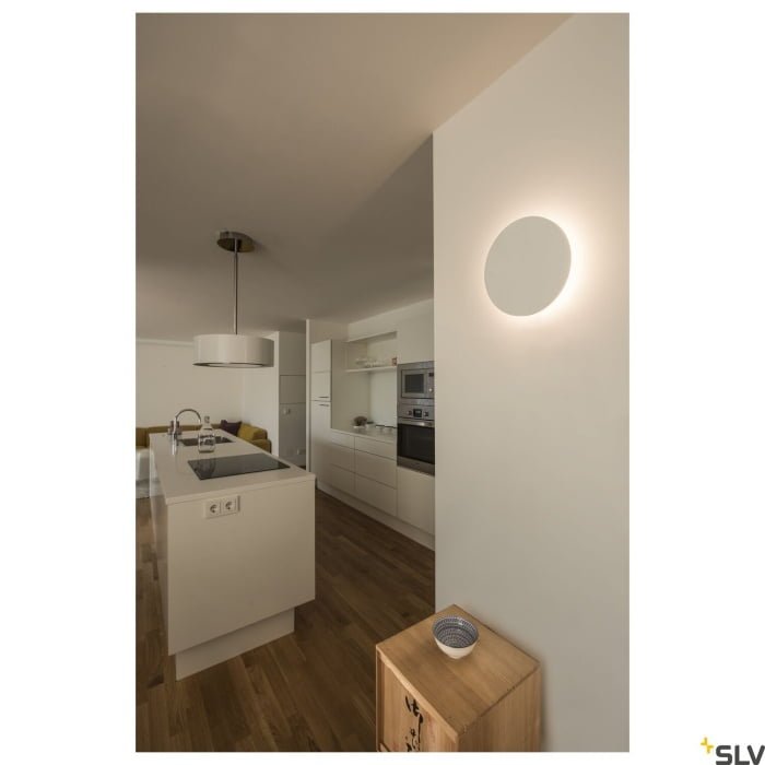 PLASTRA, Wandleuchte, LED, 3000K, rund, weißer Gips, Ø 30cm 6