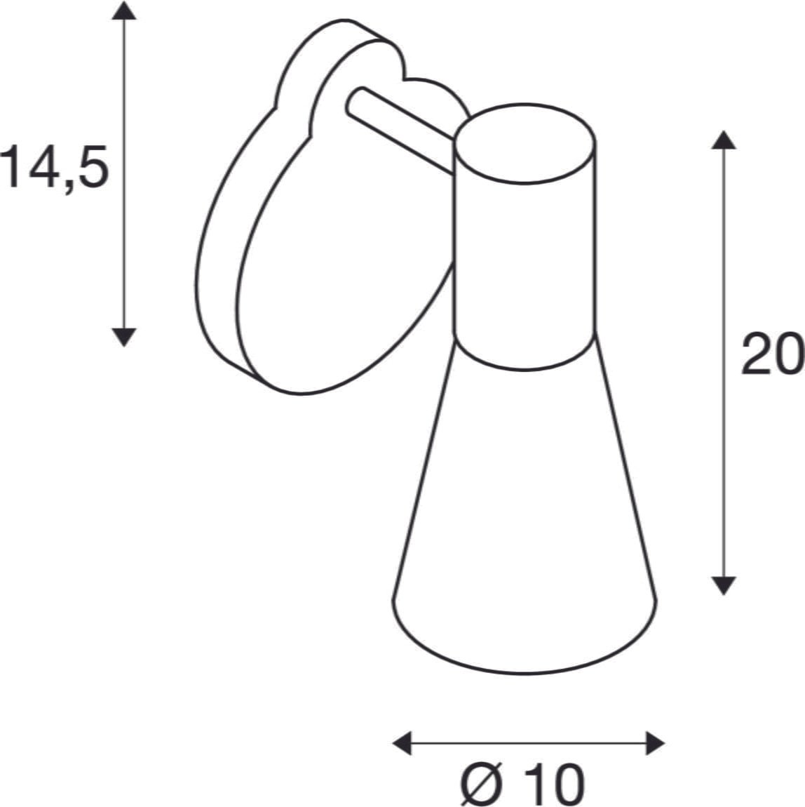 PHELIA, Wandleuchte, QPAR51, schwarz, max. 35W, inkl. Schalter 6