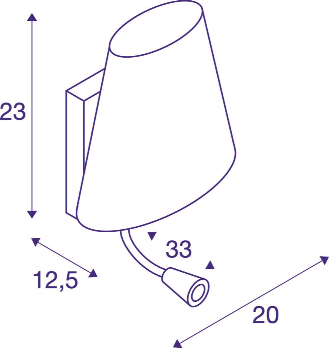 COUPA FLEX, Wandleuchte, QT14, 3000K, chrom, Glas satiniert, 43W 7