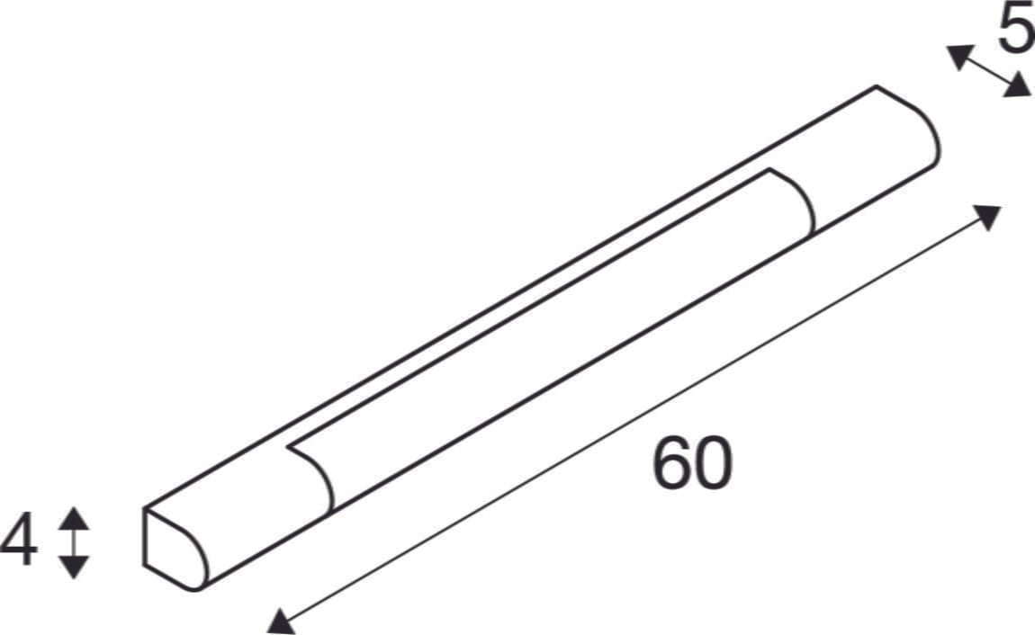TRUKKO 60, Wandleuchte, LED, 3000K, chrom/weiß, H 60 cm, inkl. LED- Treiber 5