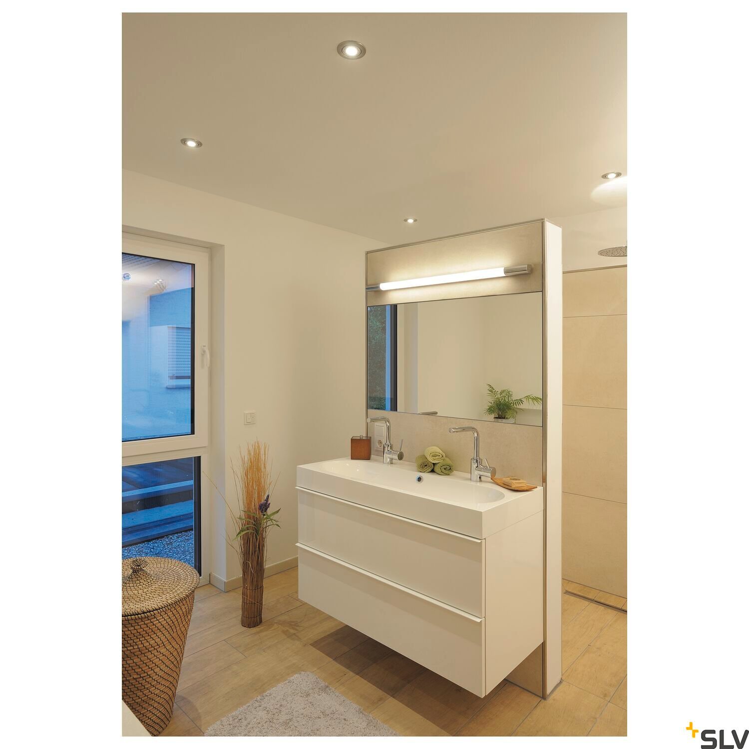 TRUKKO 90, Wandleuchte, LED, 3000K, chrom/weiß, H 90 cm, inkl. LED- Treiber 3