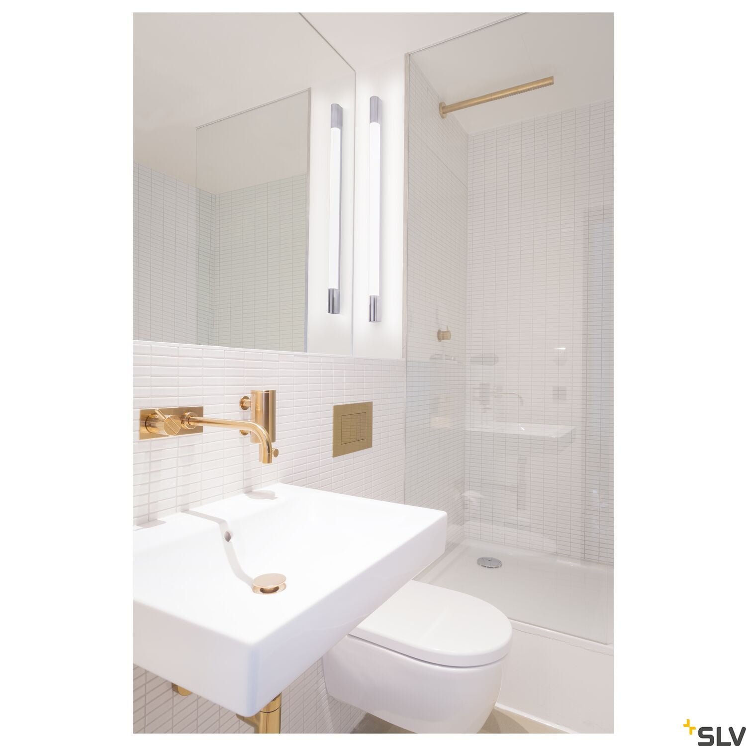 TRUKKO 90, Wandleuchte, LED, 3000K, chrom/weiß, H 90 cm, inkl. LED- Treiber 5