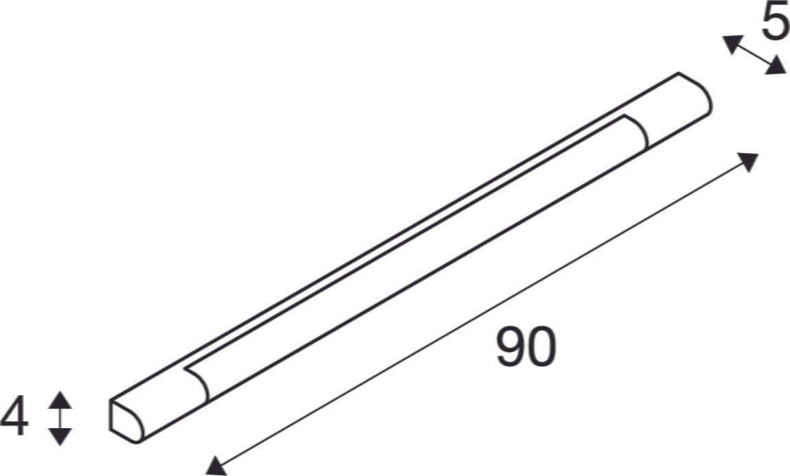 TRUKKO 90, Wandleuchte, LED, 3000K, chrom/weiß, H 90 cm, inkl. LED- Treiber 6