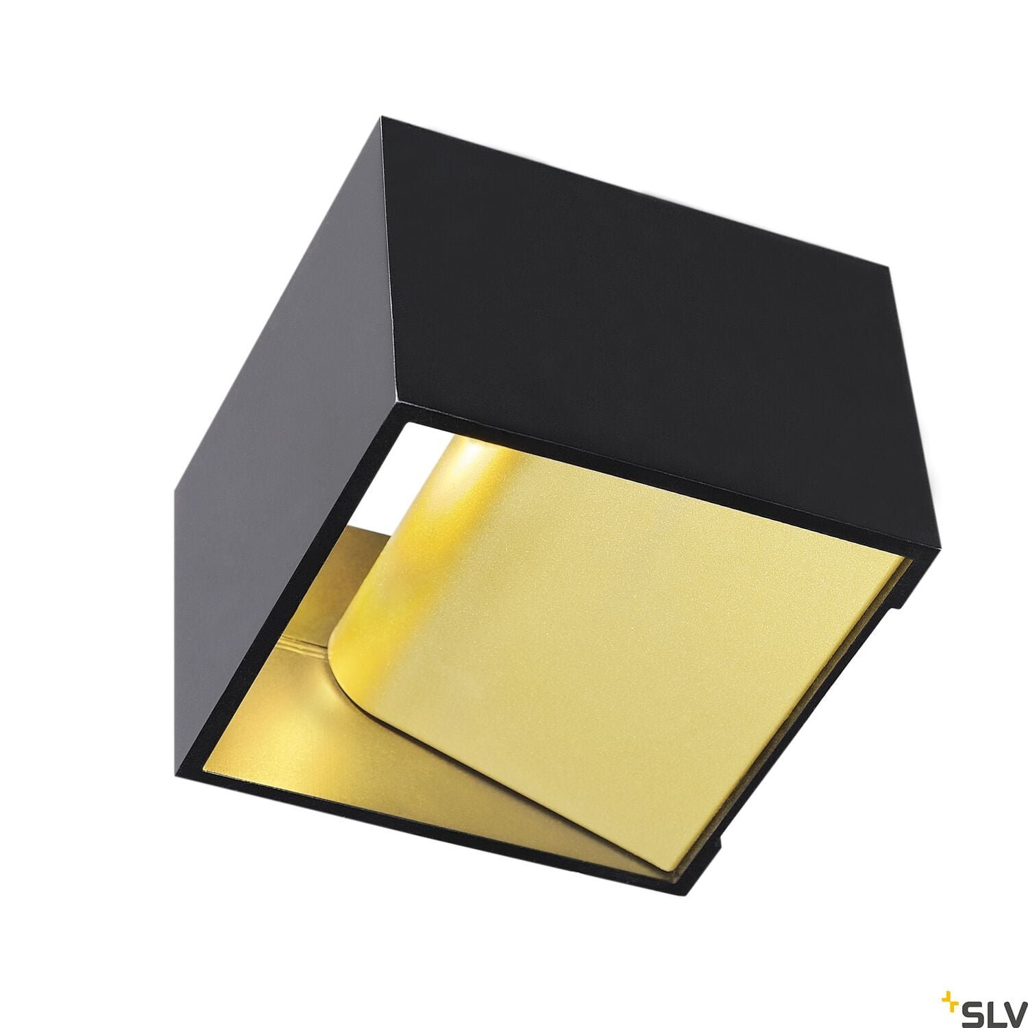 LOGS IN, Wandleuchte, LED, 3000K, eckig, schwarz/messing, inkl. LED-Treiber