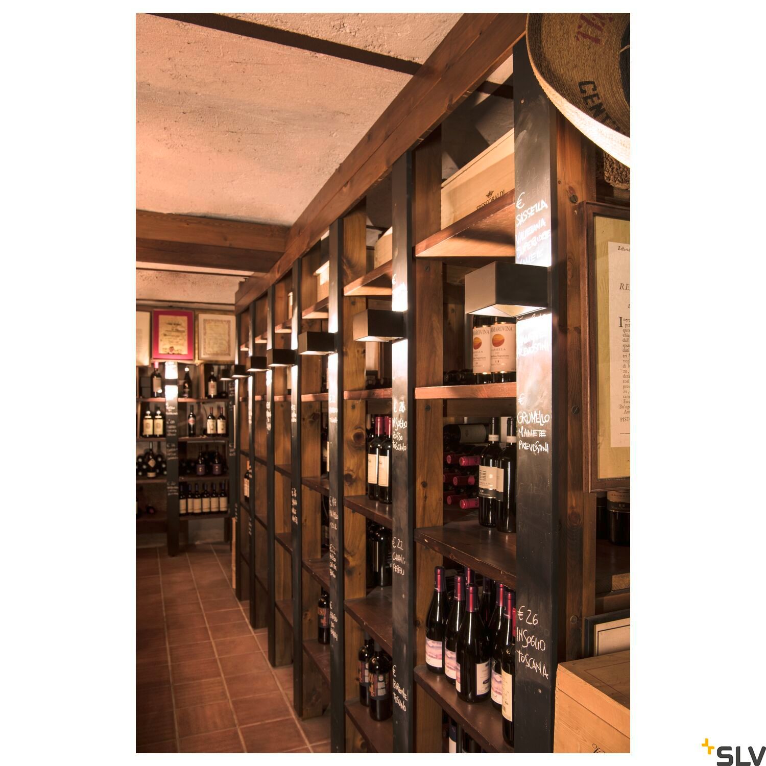 LOGS IN, Wandleuchte, LED, 3000K, eckig, schwarz/messing, inkl. LED-Treiber 2