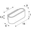 OSSA 180, Wandleuchte, QT-DE12, oval, up/down, aluminium gebürstet, max. 100W 6
