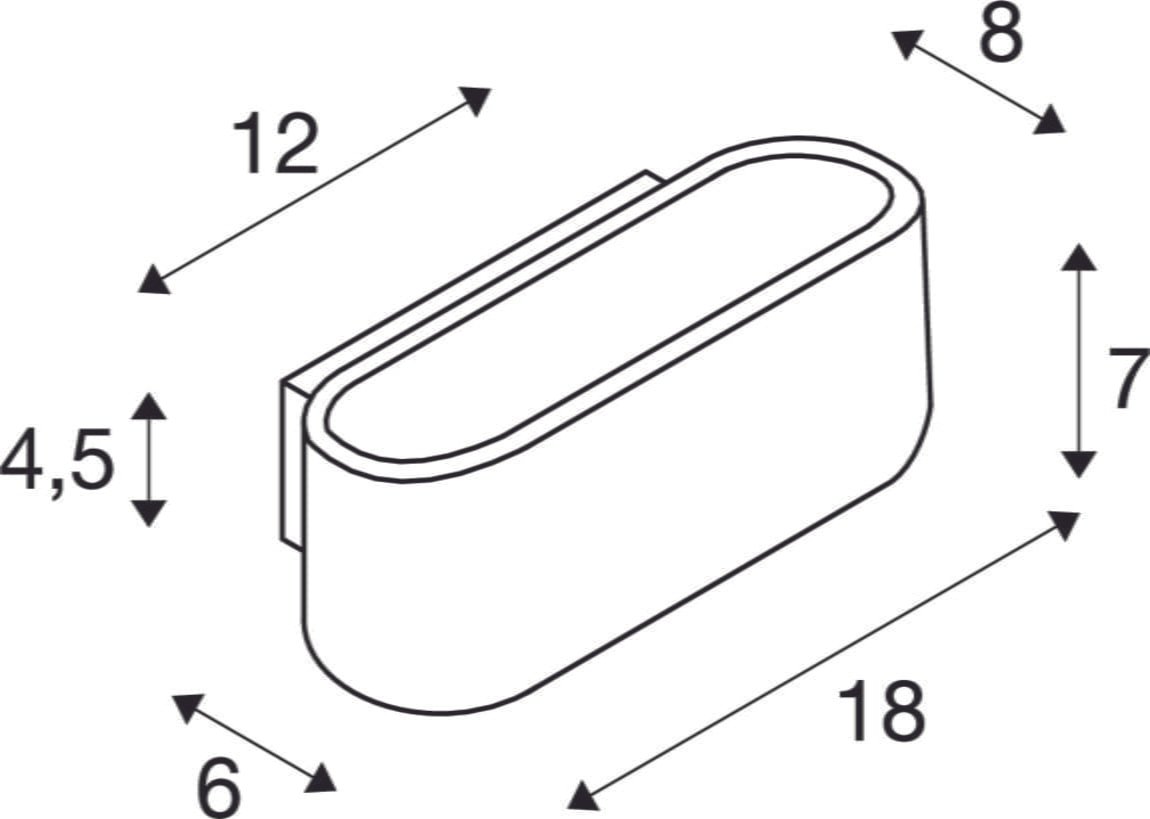 OSSA 180, Wandleuchte, QT-DE12, oval, up/down, aluminium gebürstet, max. 100W 3