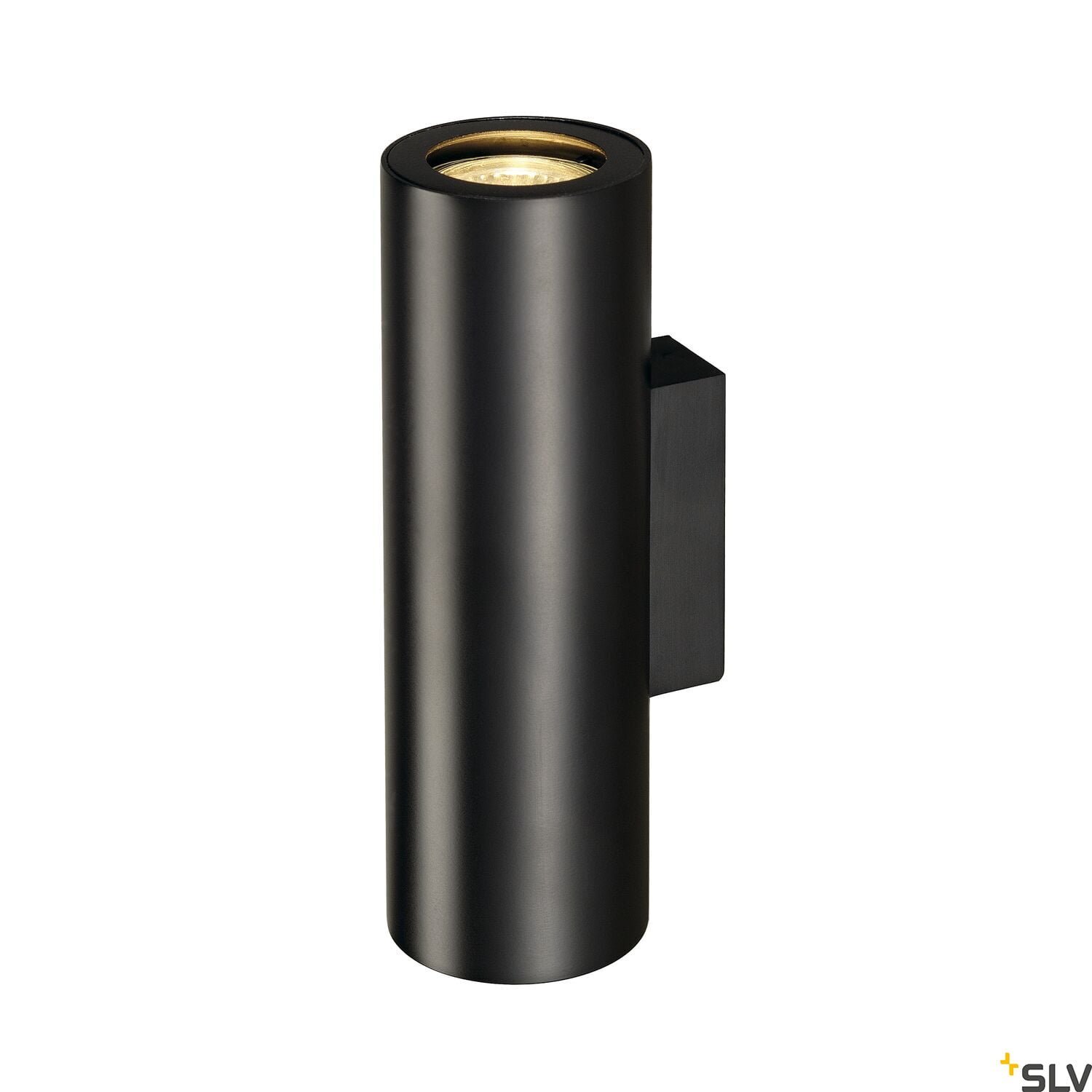 ENOLA B, Wandleuchte, QPAR51, rund, up/down, schwarz, max. 50W, inkl. Zierring schwarz