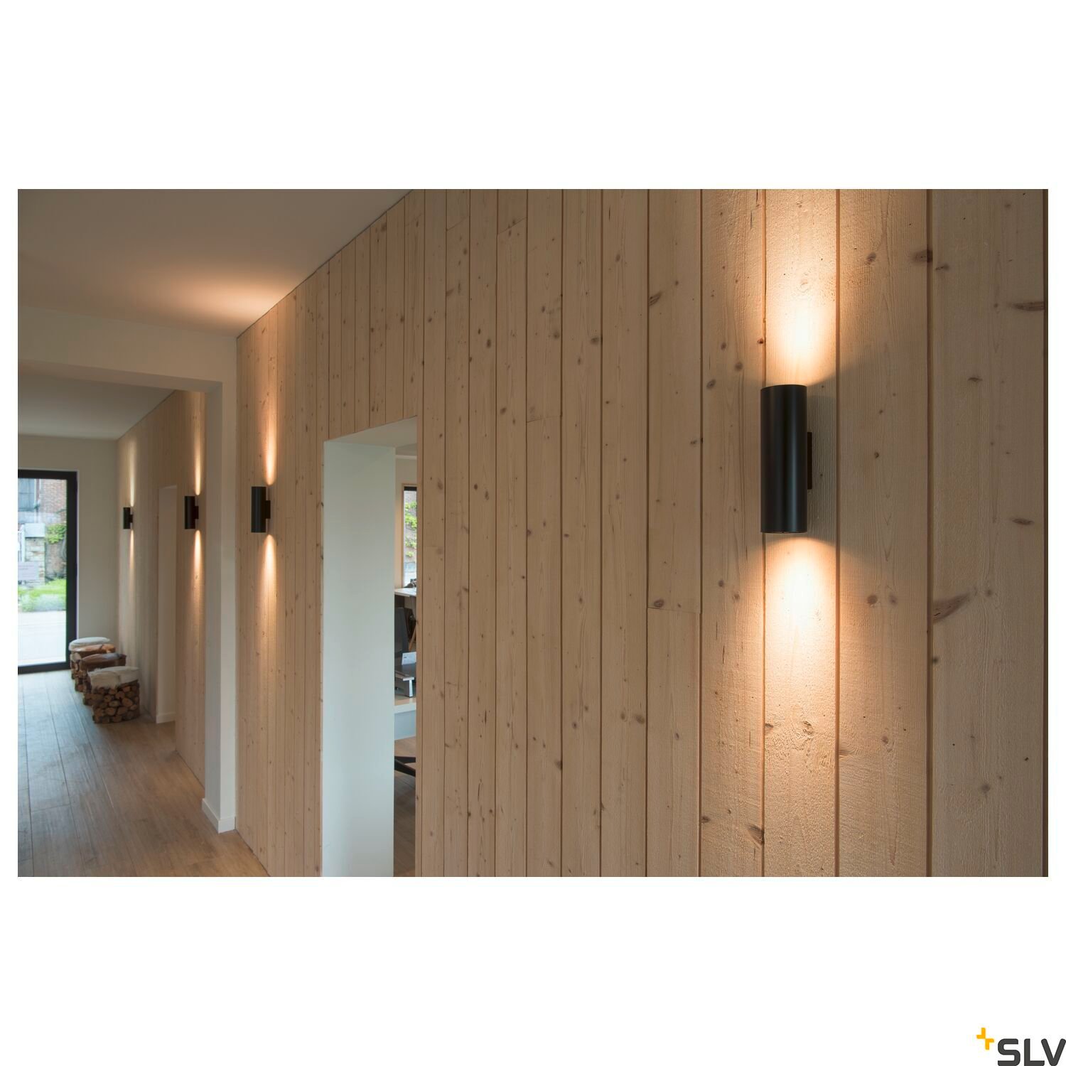 ENOLA B, Wandleuchte, QPAR51, rund, up/down, schwarz, max. 50W, inkl. Zierring schwarz 4