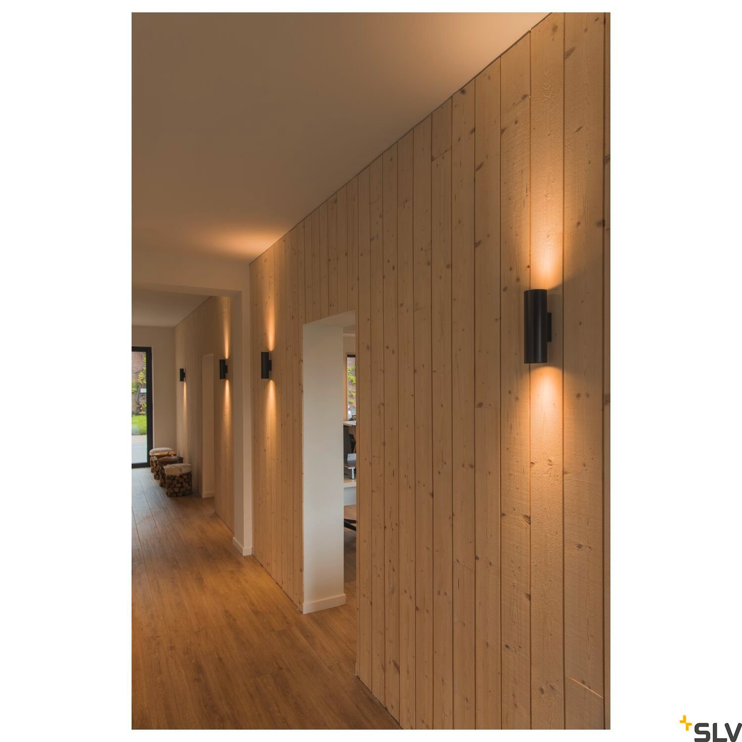 ENOLA B, Wandleuchte, QPAR51, rund, up/down, schwarz, max. 50W, inkl. Zierring schwarz 5