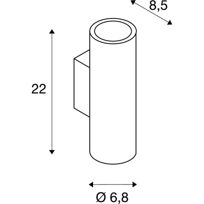 ENOLA B, Wandleuchte, QPAR51, rund, up/down, weiß, max. 50 W, inkl. Zierring weiß 5