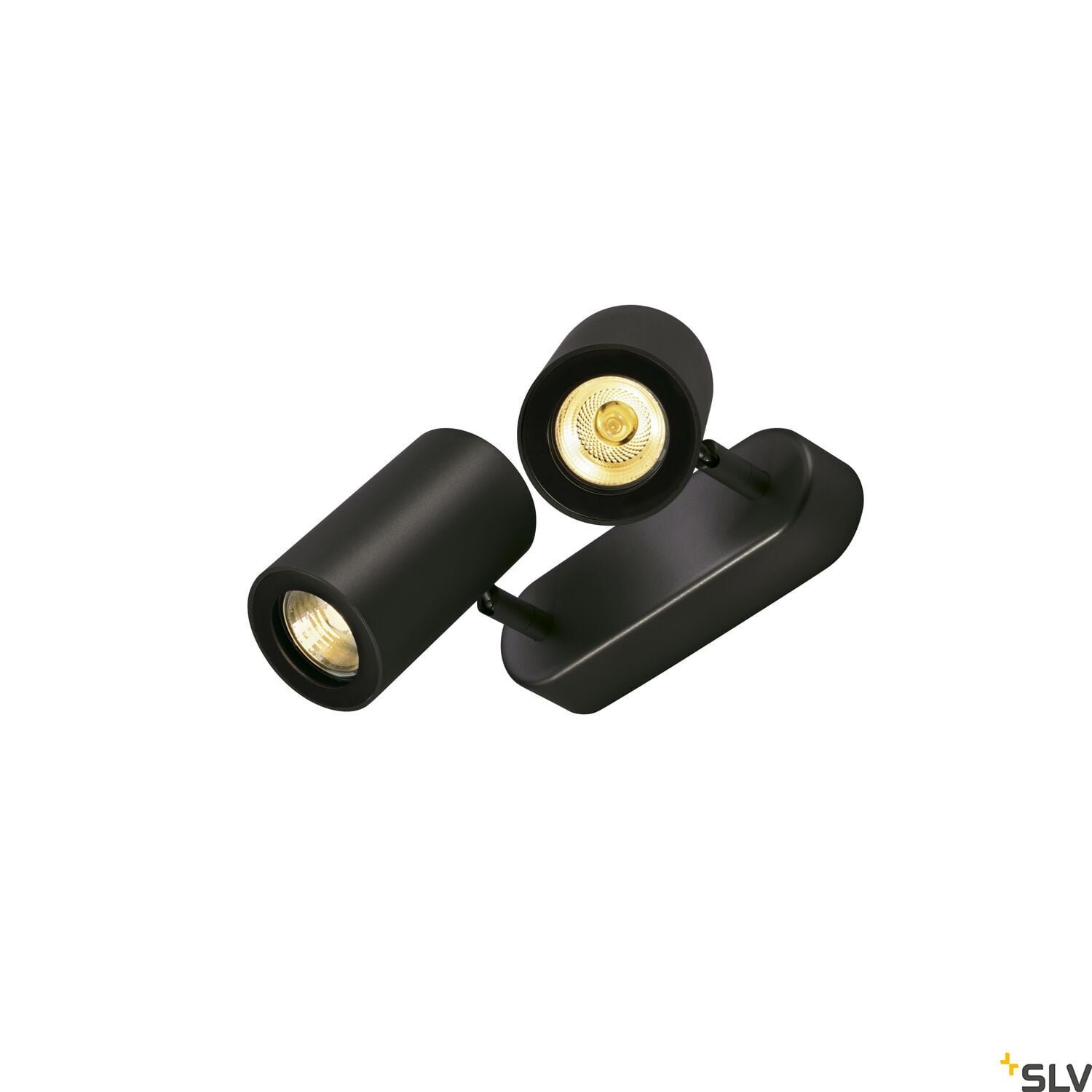 ENOLA B, Wand- und Deckenleuchte, Spot, zweiflammig, QPAR51, schwarz, max. 100W
