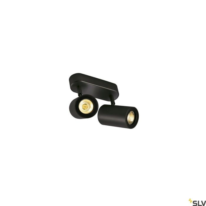ENOLA B, Wand- und Deckenleuchte, Spot, zweiflammig, QPAR51, schwarz, max. 100W 2