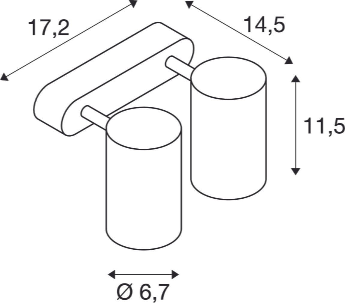 ENOLA B, Wand- und Deckenleuchte, Spot, zweiflammig, QPAR51, messing, max. 100W 5