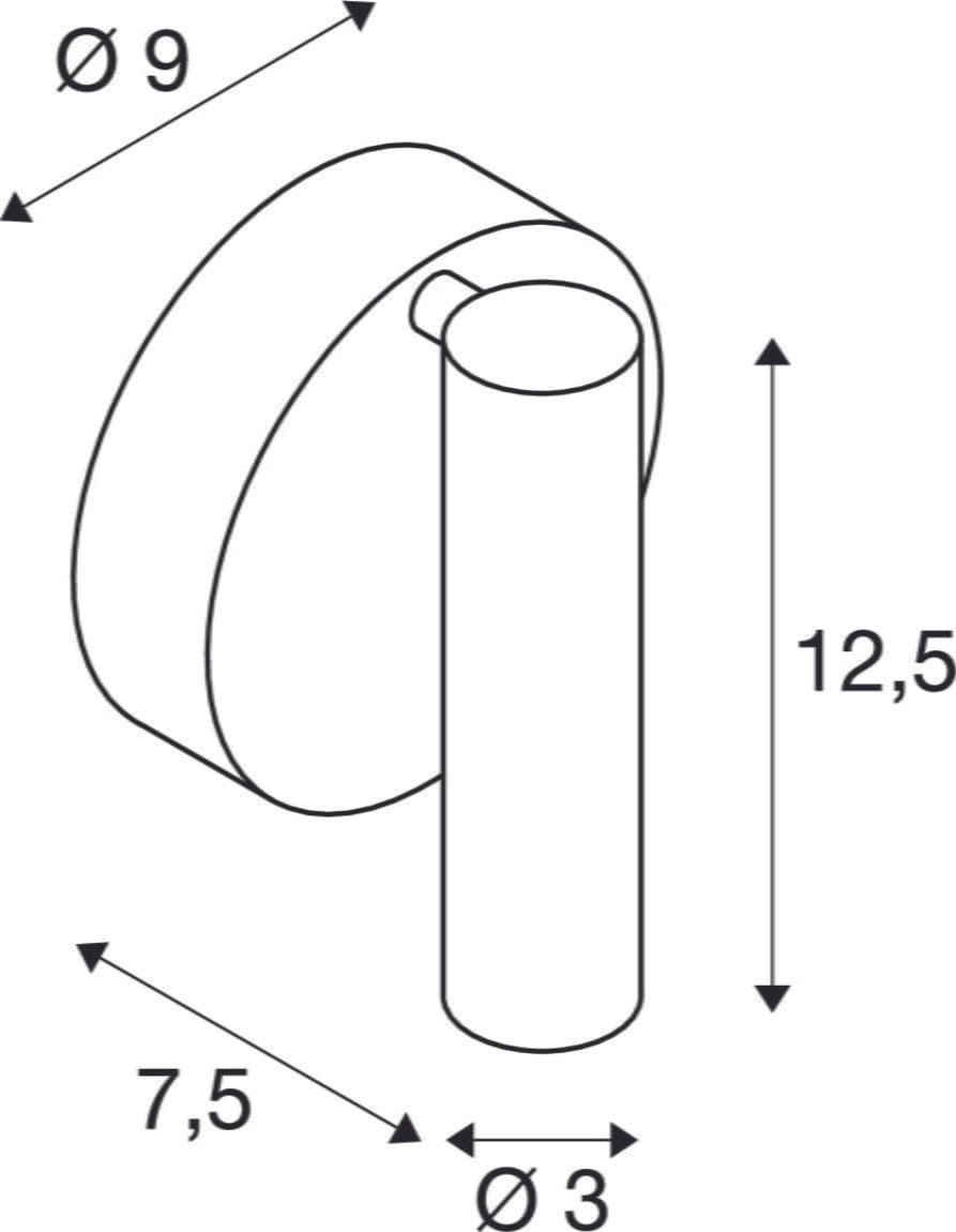 KARPO 30, Wand- und Deckenleuchte, einflammig, LED, 3000K, rund, weiß, mit Schalter, 7,5W 3