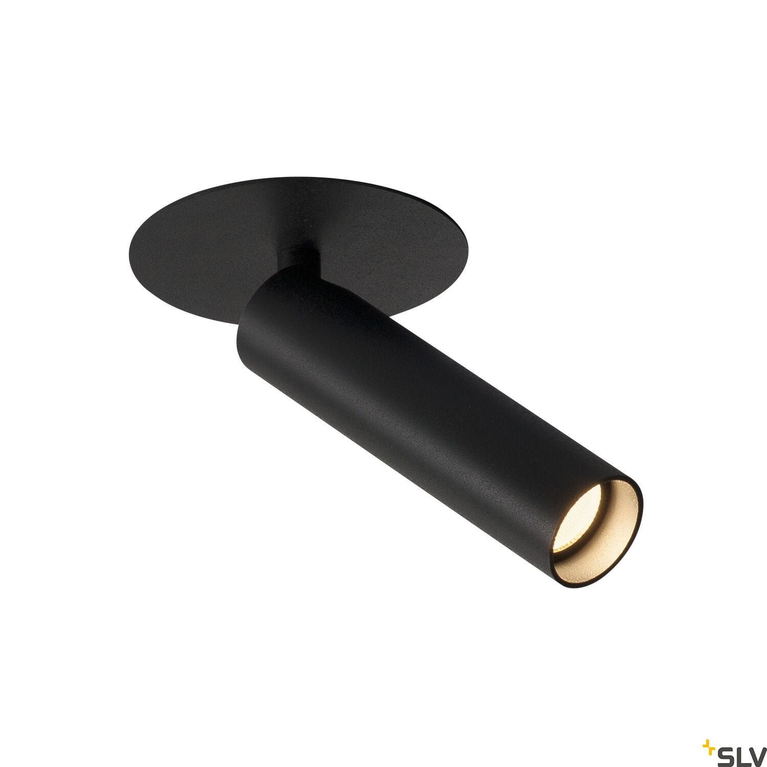 KARPO 30, Einbauleuchte, einflammig, LED, 3000K, schwarz, Rosette flach, 7,5W 3