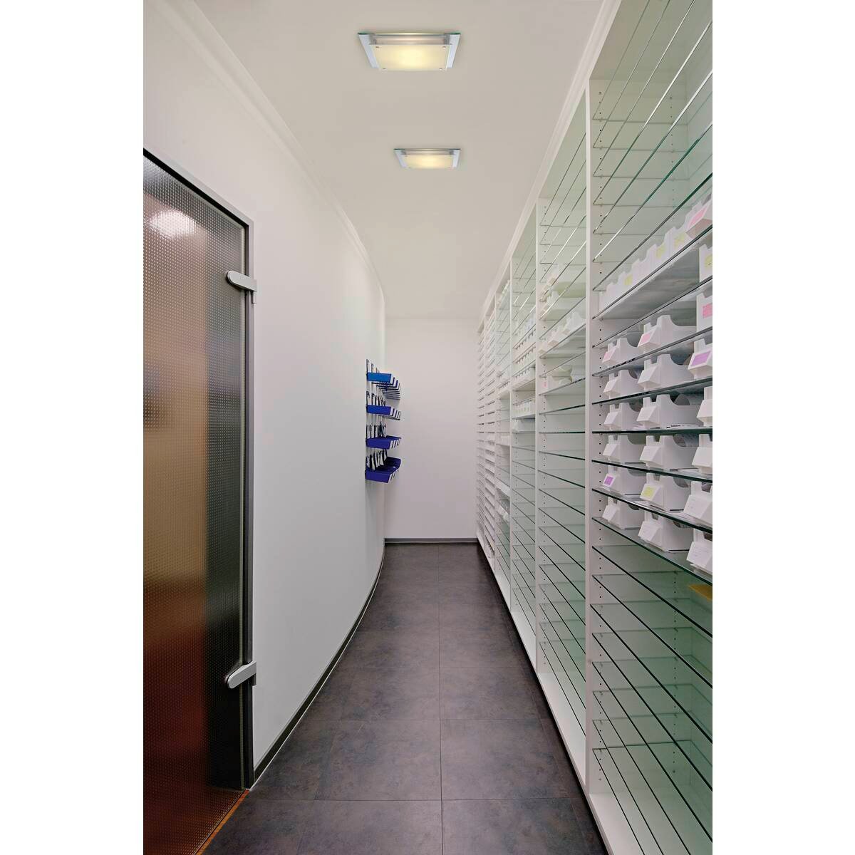 GLASSA, Deckenleuchte, A60, viereckig, Glas satiniert, max. 60W 2