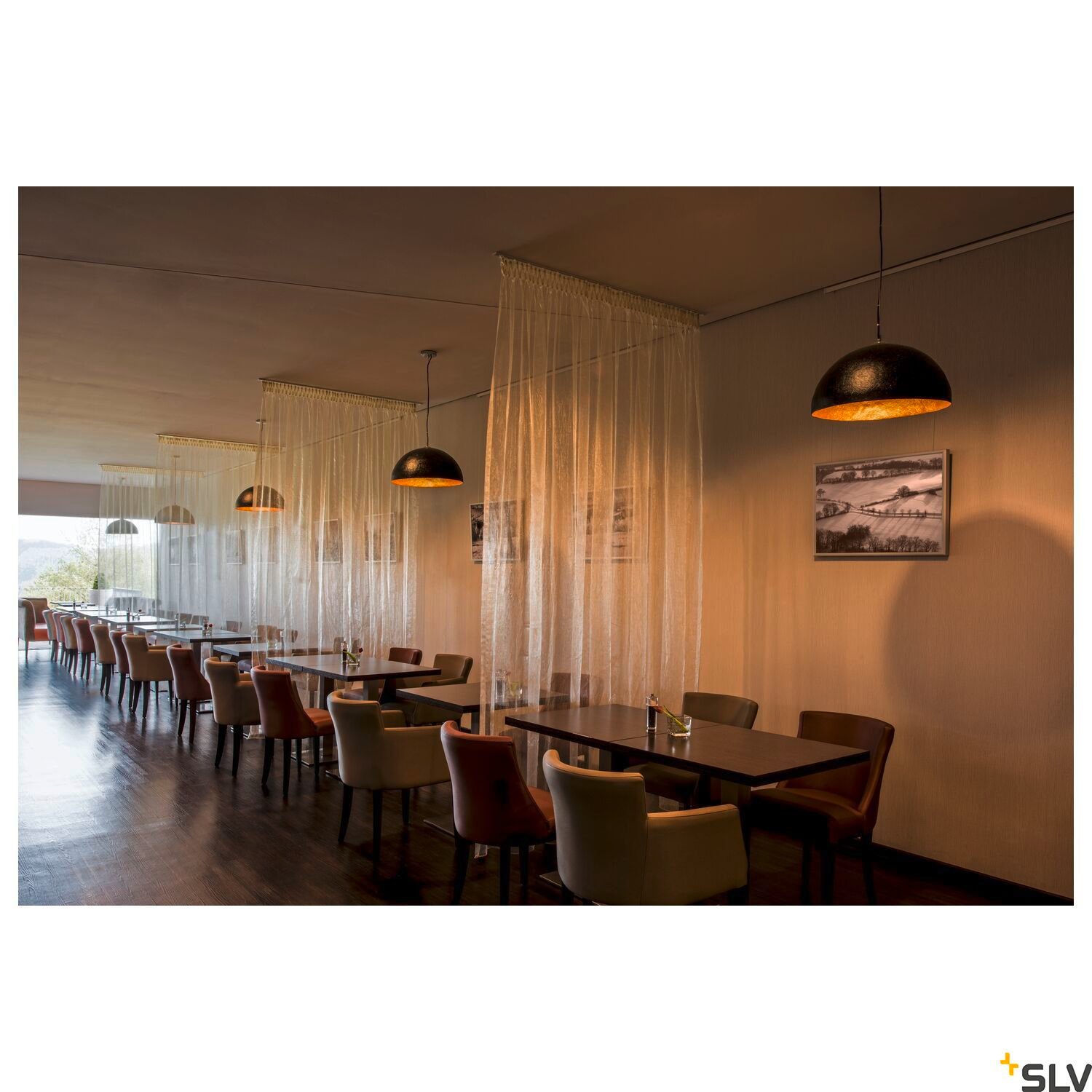 FORCHINI 50, Pendelleuchte, A60, rund, schwarz matt/gold, Ø 50 cm, max. 40W 4