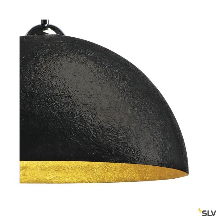 FORCHINI 50, Pendelleuchte, A60, rund, schwarz matt/gold, Ø 50 cm, max. 40W 3