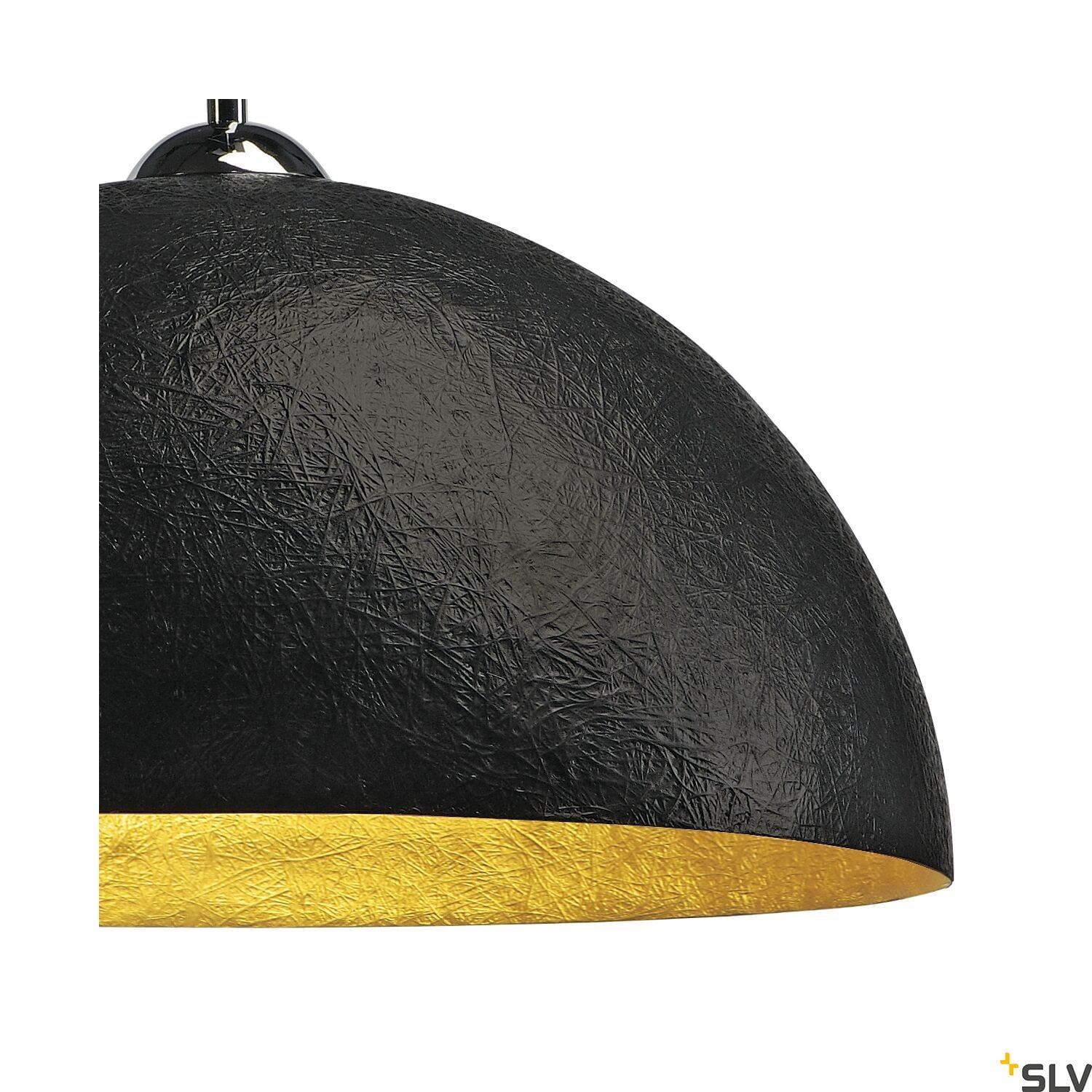FORCHINI 50, Pendelleuchte, A60, rund, schwarz matt/gold, Ø 50 cm, max. 40W 3