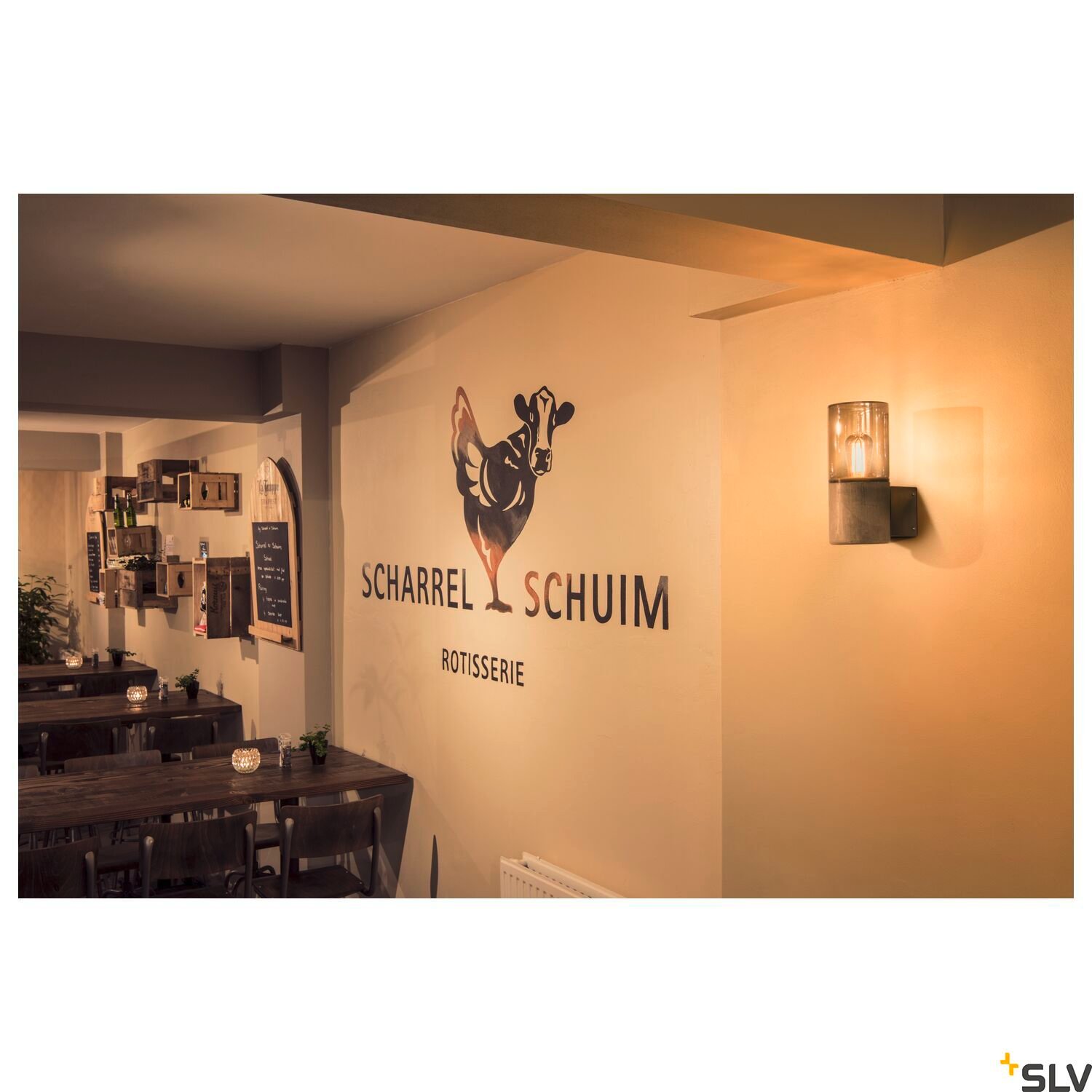 LISENNE, Wandleuchte, TC-(D,H,T,Q)SE, steingrau, max. 23W 3