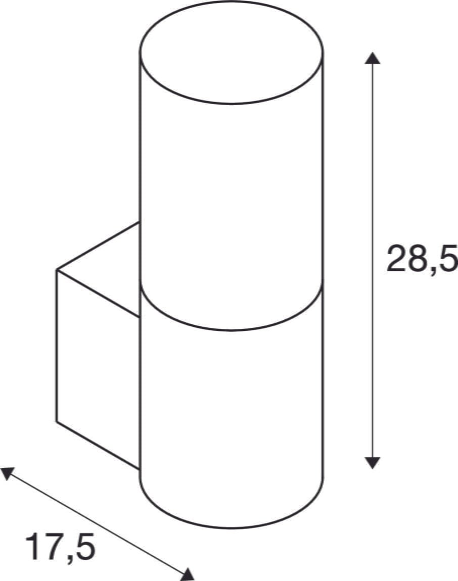 LISENNE, Wandleuchte, TC-(D,H,T,Q)SE, steingrau, max. 23W 6