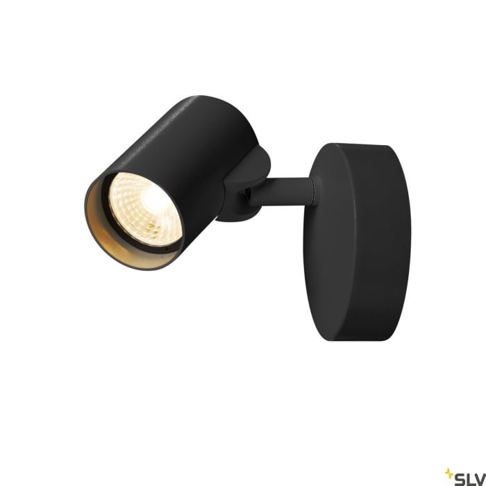 HELIA, Wand- und Deckenleuchte, einflammig, LED, 3000K, 35°, schwarz