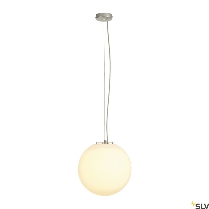 ROTOBALL 40, Pendelleuchte, TC-(D,H,T,Q)SE, silbergrau/weiß, Ø 40 cm, max. 24W