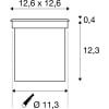 ROCCI,  Bodeneinbauleuchte, LED, 3000K, IP67, eckig, edelstahl 316, max. 6W 6