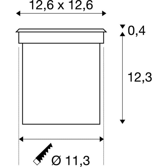 ROCCI,  Bodeneinbauleuchte, LED, 3000K, IP67, eckig, edelstahl 316, max. 6W 3