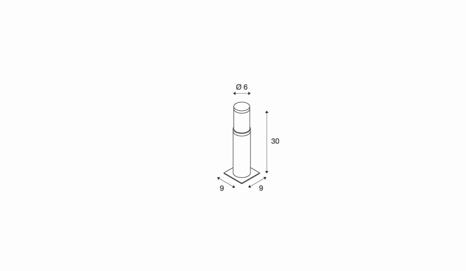 TRUST 30,  Standleuchte, LED, 3000K, IP55, edelstahl 316, Ø/H 6/30 cm, 8,6W 3