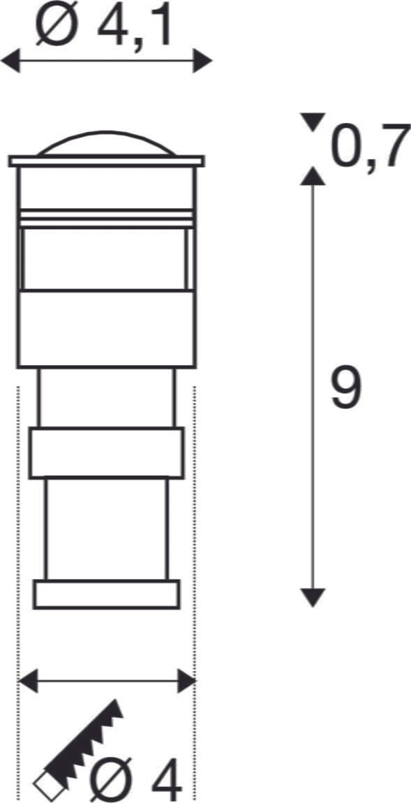 POWER TRAIL-LITE®,  Bodeneinbauleuchte, LED, 3000K, IP67, rund, edelstahl 316 5