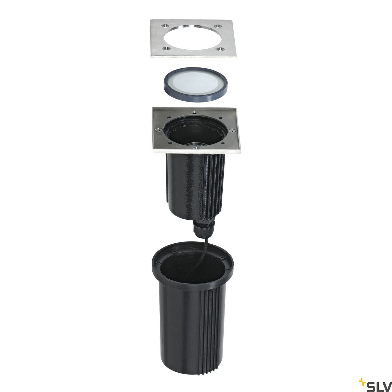 DASAR® EXACT 116,  Bodeneinbauleuchte, QPAR51, IP67, eckig, edelstahl 316, max. 35W 2