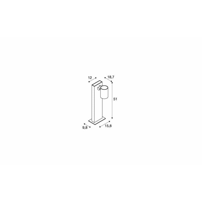 ENOLA_C OUT POLE,  Standleuchte, LED, 3000K, IP55, anthrazit, 35° 3