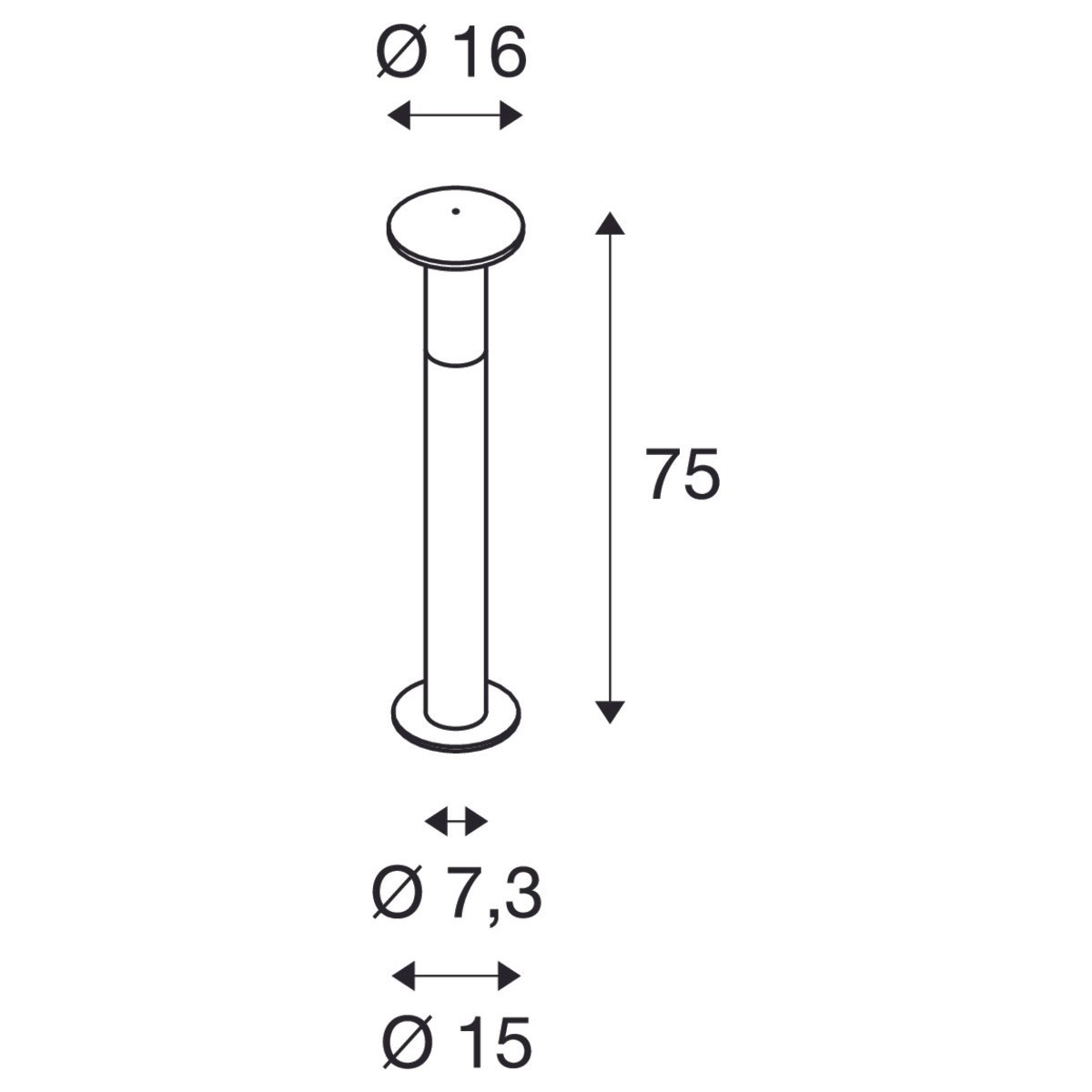 ALPA MUSHROOM 75,  Standleuchte,  IP55, steingrau, Ø/H 16/75 cm, max. 24W 2