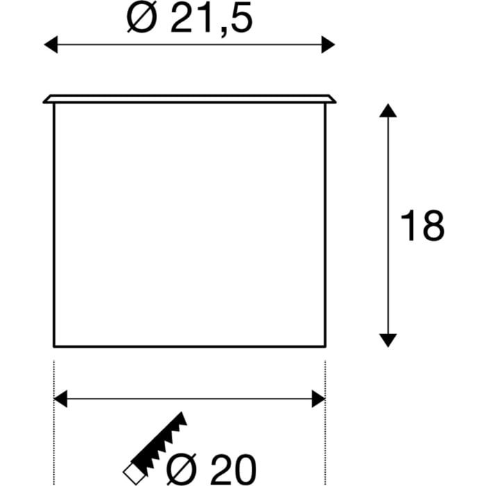 DASAR® 215,  Bodeneinbauleuchte, QPAR111, IP67, rund, edelstahl 316, max. 75W 3