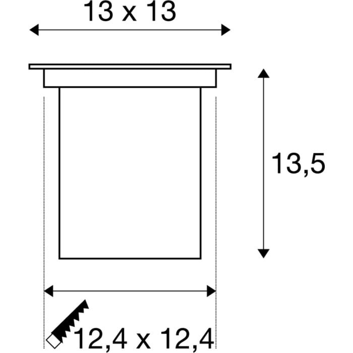 DASAR® 70,  Bodeneinbauleuchte, QPAR51, IP67, eckig, edelstahl 304, max. 35W 6