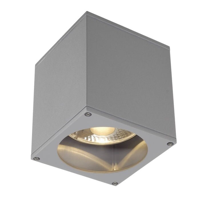 BIG THEO,  Deckenleuchte, QPAR111, IP44, eckig,  silbergrau, max. 75W