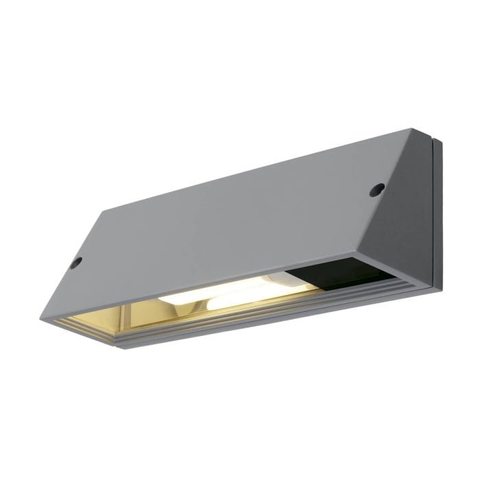 PEMA,  Wandleuchte,  IP44, rechteckig, silbergrau, max. 15W