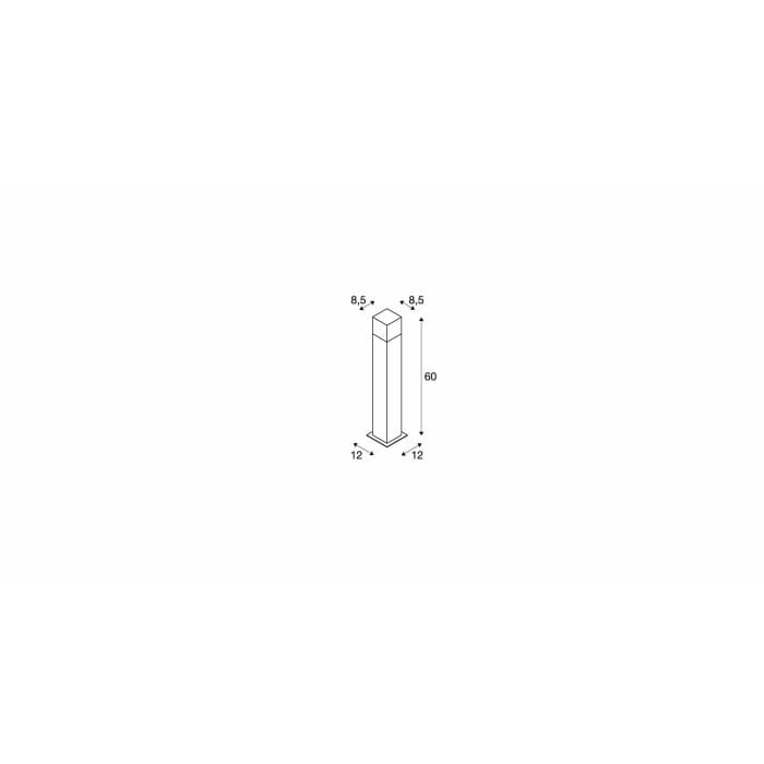 GRAFIT 60,  Standleuchte, TC-DSE, IP44, anthrazit, Energiesparleuchte, L/B/H 12/12/60 cm, max. 11W 2