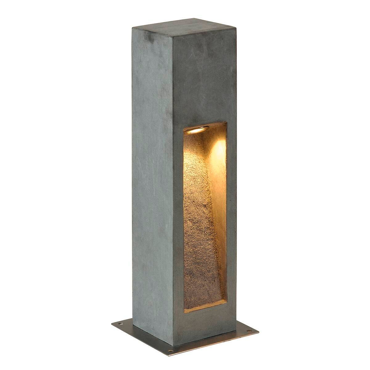 ARROCK STONE,  Standleuchte, LED, 3000K, eckig, steingrau, L/B/H 12/12/50 cm, max. 6W