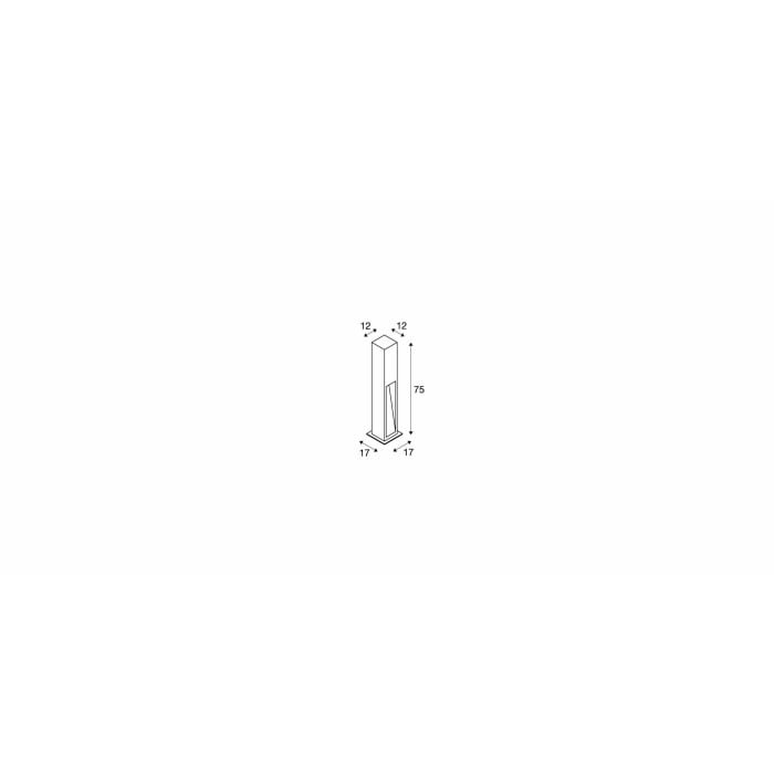 ARROCK STONE,  Standleuchte, LED, 3000K, eckig, steingrau, L/B/H 12/12/75 cm, max. 6W 2