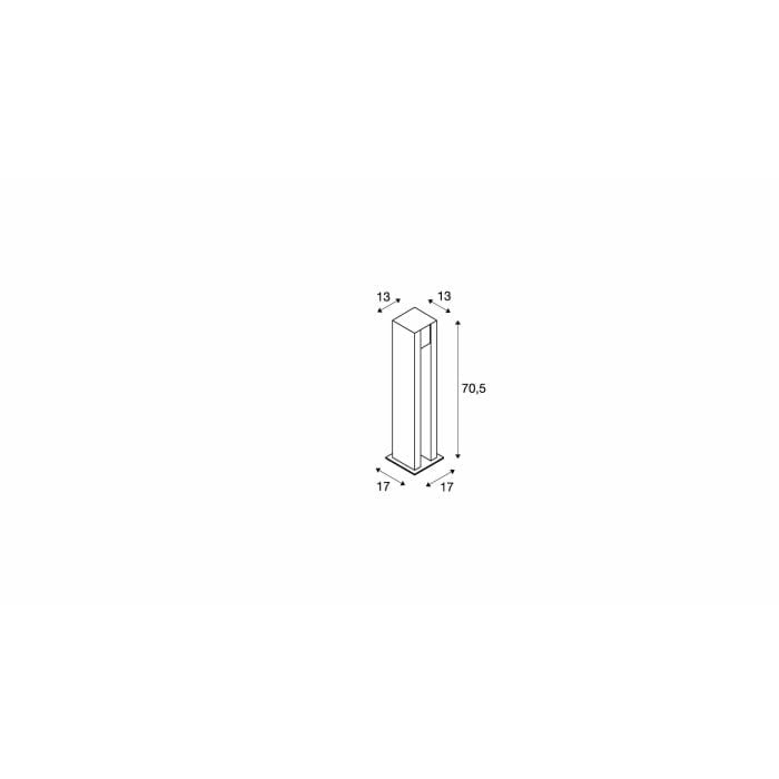 ARROCK SLOT,  Standleuchte, LED GU10 51 mm, IP44 , eckig, salt & pepper, Granit, 4W LED 4