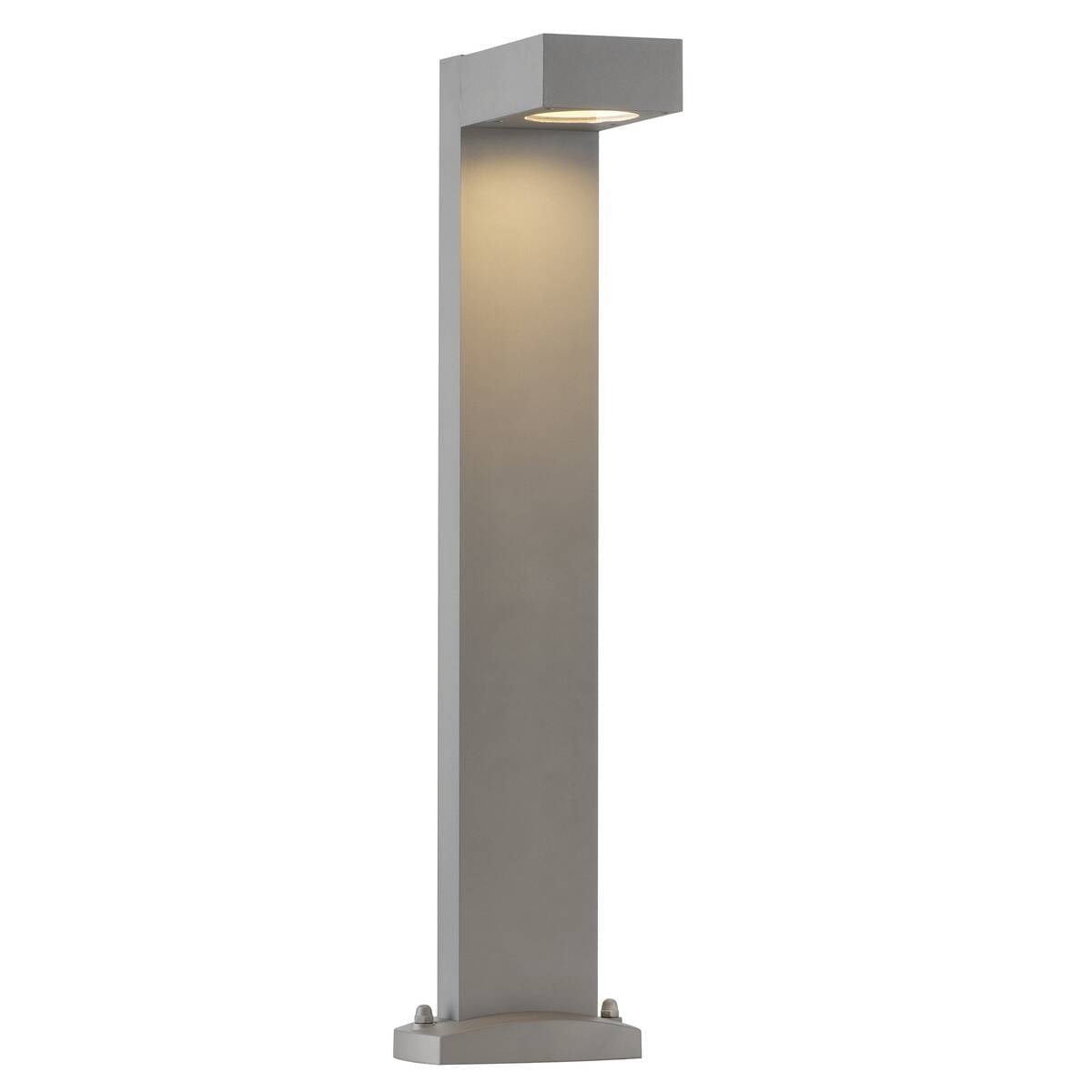 QUADRASYL 75,  Standleuchte, Energiesparleuchte GX53, IP44, eckig, silbergrau, L/B/H 19/22,5/75 cm, max. 11W