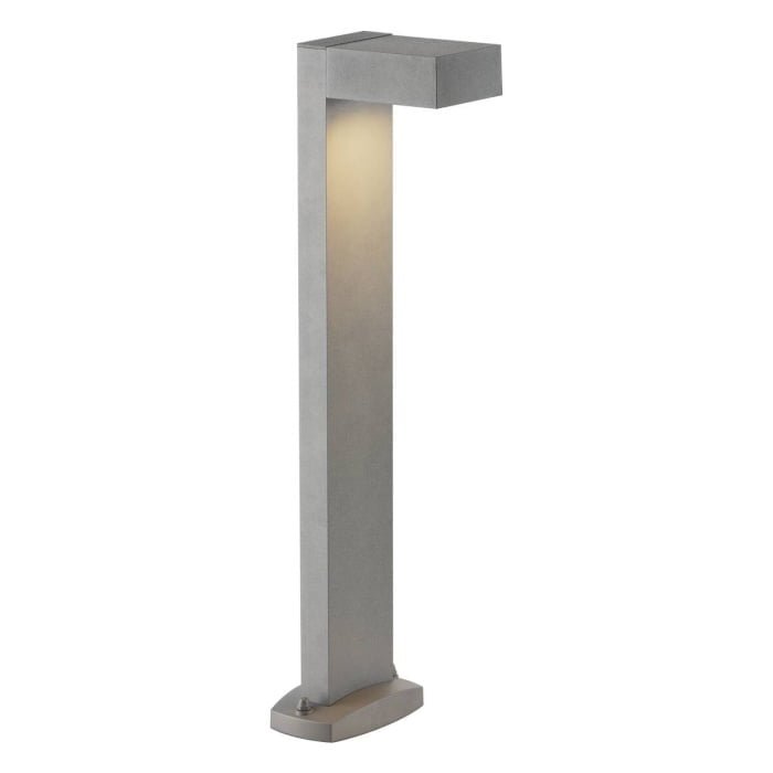 QUADRASYL 75,  Standleuchte, Energiesparleuchte GX53, IP44, eckig, silbergrau, L/B/H 19/22,5/75 cm, max. 11W 2