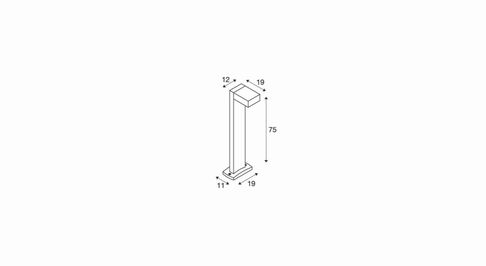 QUADRASYL 75,  Standleuchte, Energiesparleuchte GX53, IP44, eckig, silbergrau, L/B/H 19/22,5/75 cm, max. 11W 3
