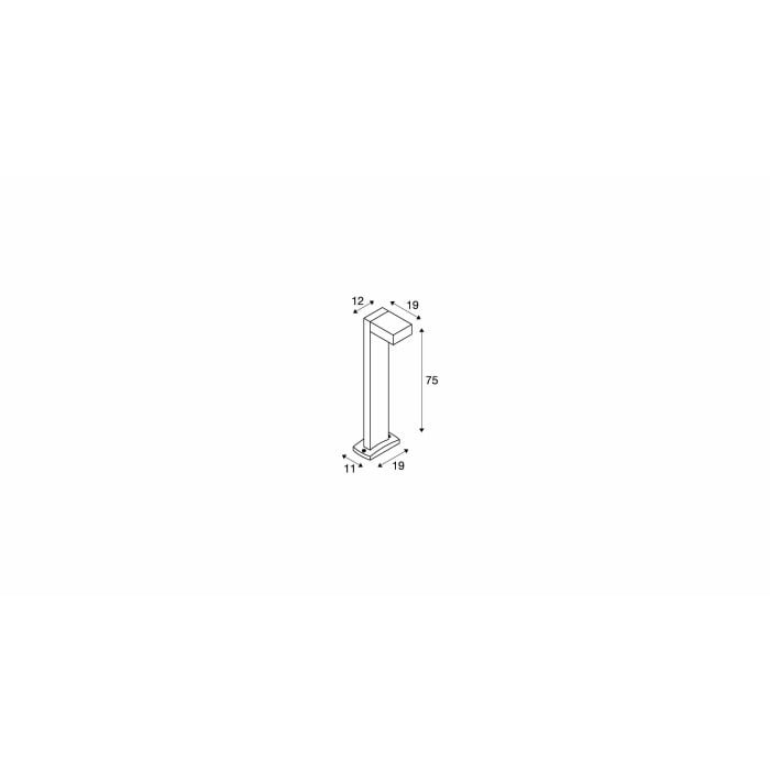 QUADRASYL 75,  Standleuchte, Energiesparleuchte GX53, IP44, eckig, anthrazit, L/B/H 19/22,5/75 cm, max. 11W 4