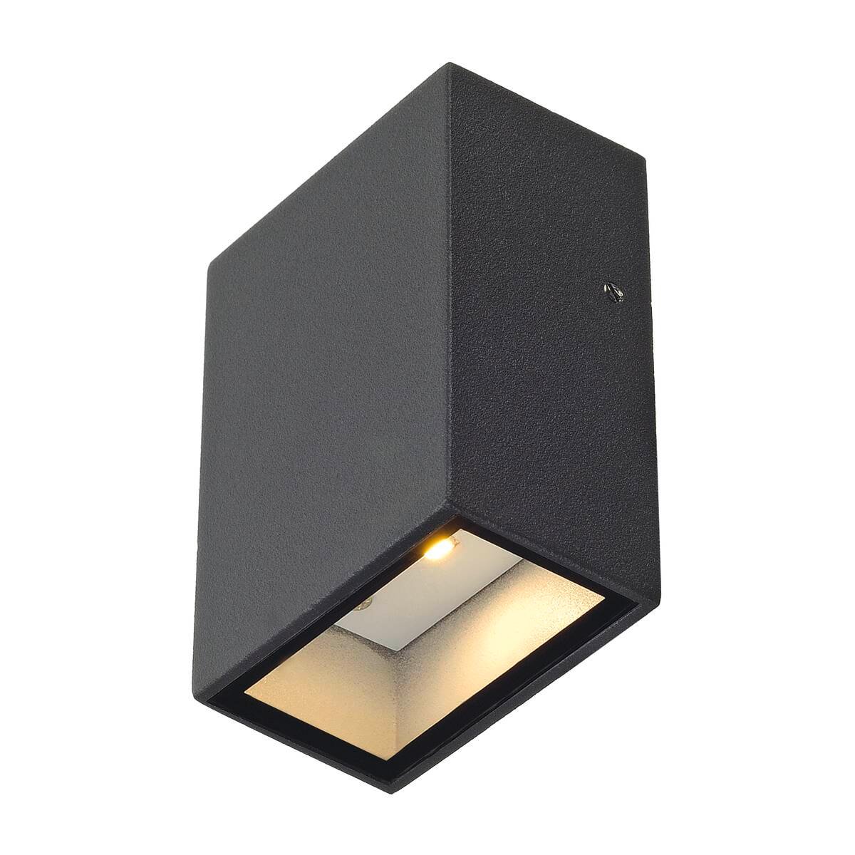 QUAD 1, Wandleuchte, LED, 3000K, IP44, eckig, anthrazit, 4,6W